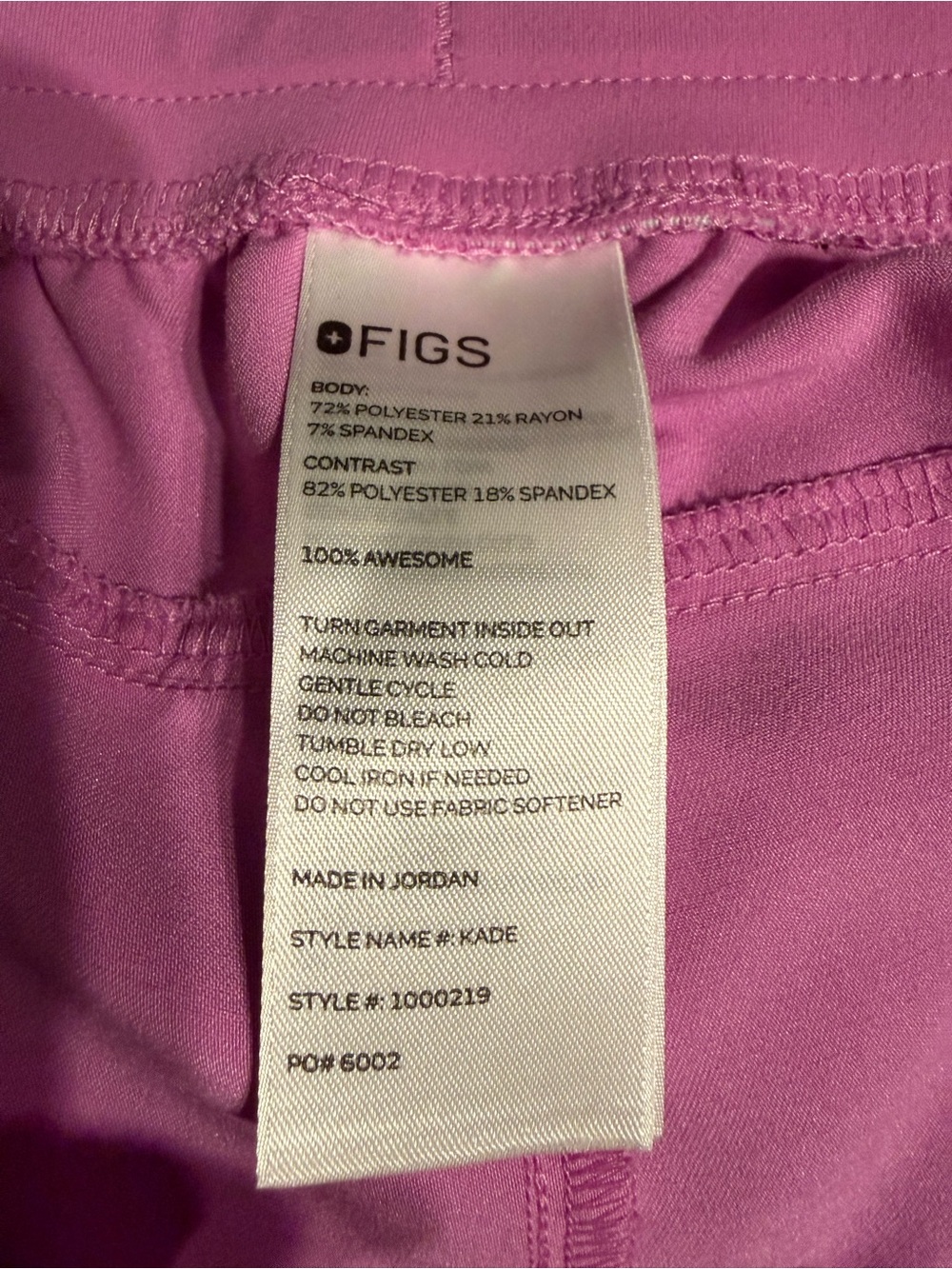 FIGS Pink Cloud Kade Straight-Leg Scrub Pant Medium EUC - Picture 7 of 8